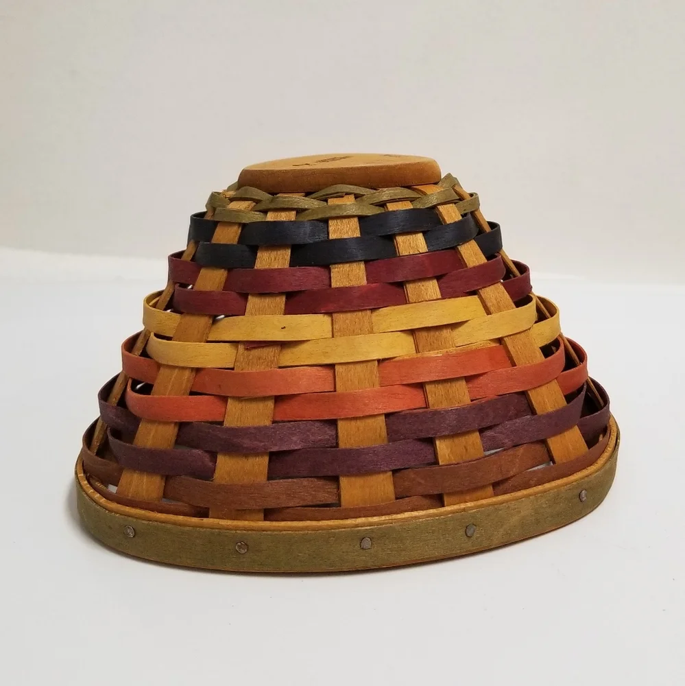 Longaberger Small Basket Set 3pc Brown & Multi Color